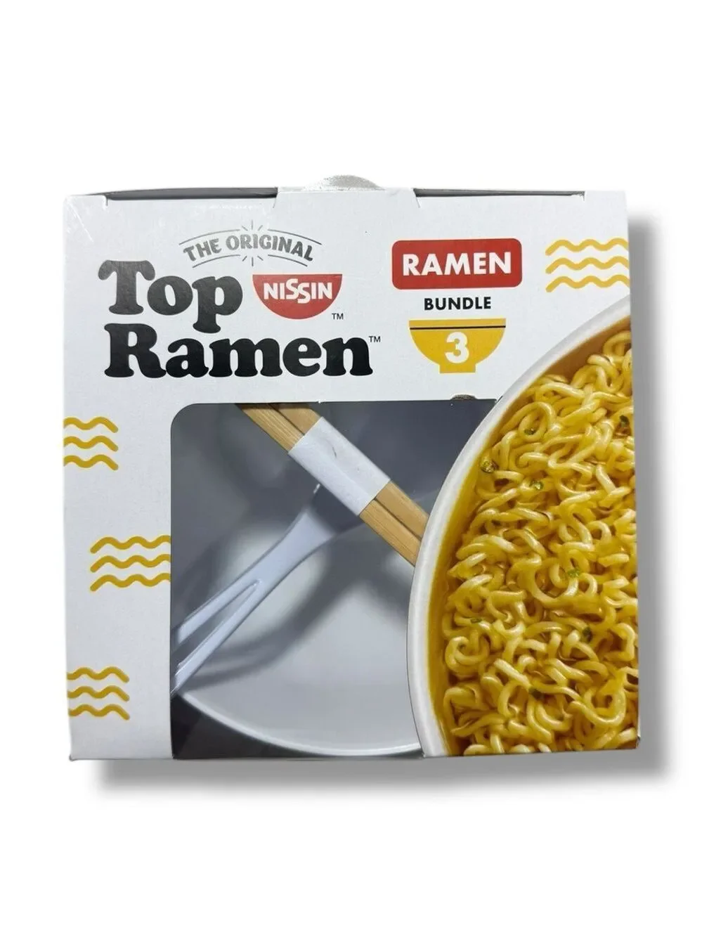 Nissin Top Ramen Set with Bowl and Utensils 2 Pack